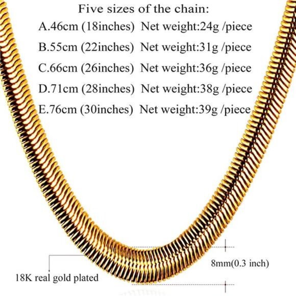 Cuban Link Chain for Men Women, Circle Chain, Snake Chain, Stainless Steel - Picture 3 of 8